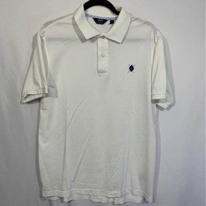 lincs by David Chu polo golf shirt. Size mens Large. White. 100% cotton.